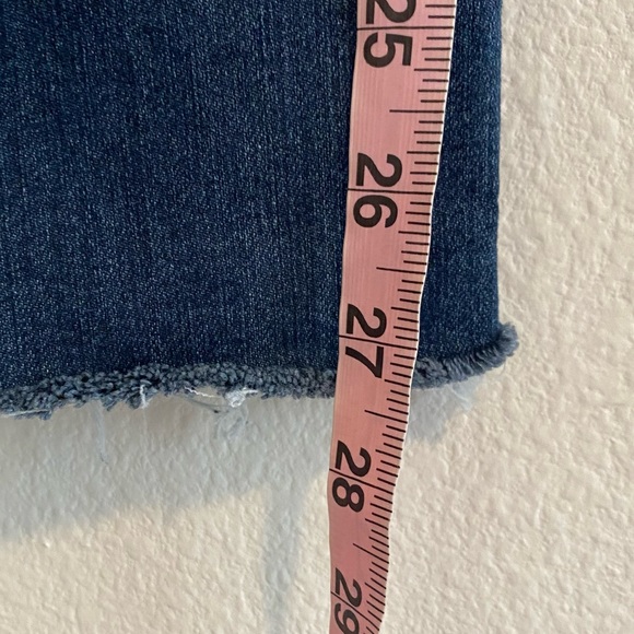 Democracy Ab Solution High Rise Dark Denim Raw Him Side Slit Slim Jeans Size 10 - Picture 11 of 12